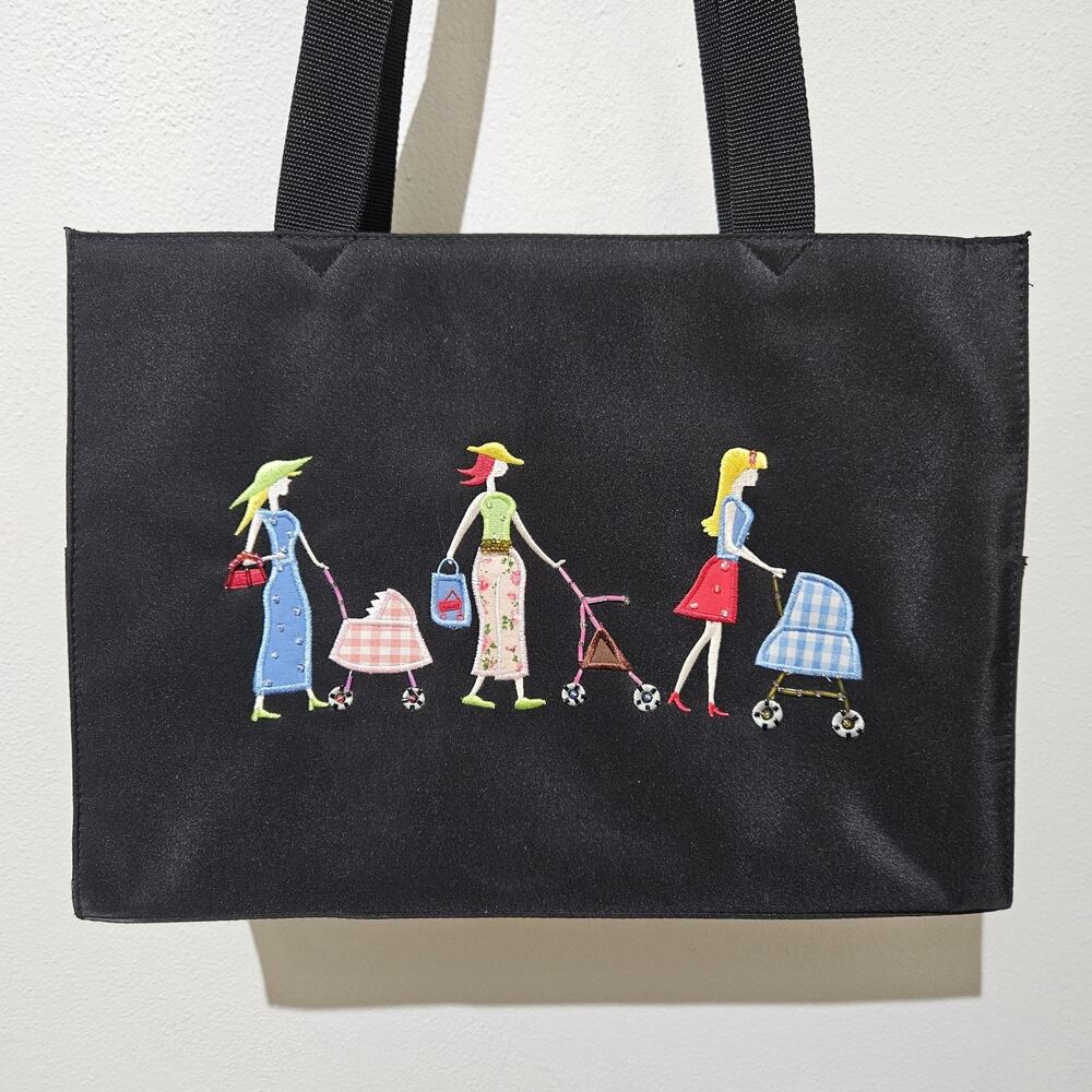 VNTG Abis Boutique Novelty Fabric Tote Bag Y2K Embroidered Baby Diaper Bag